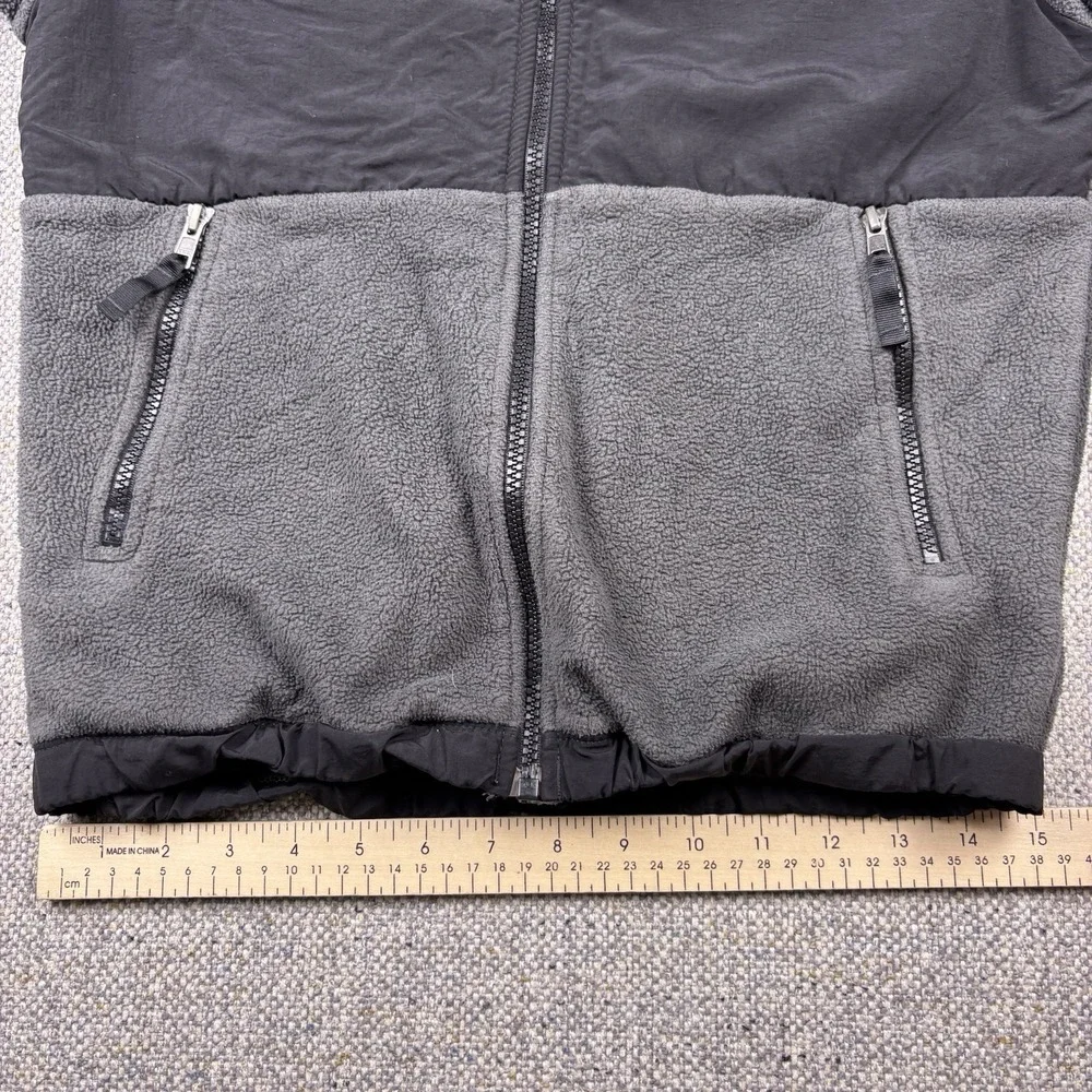 Unisex Kids North Face Fleece Jacket Polartec Gray Black Yellow Fits Like 10/12
